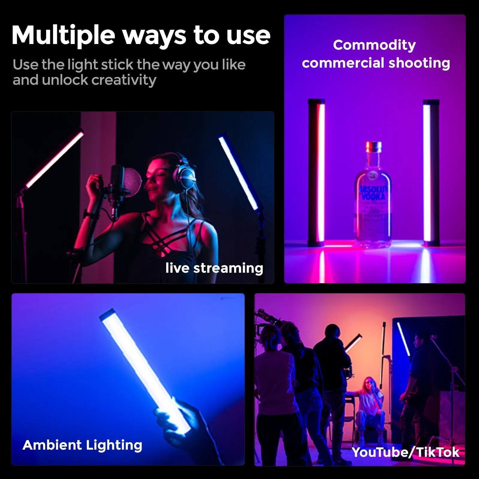 PHOTOOLEX B320S RGB Magnetic Tube Light - Photoolex