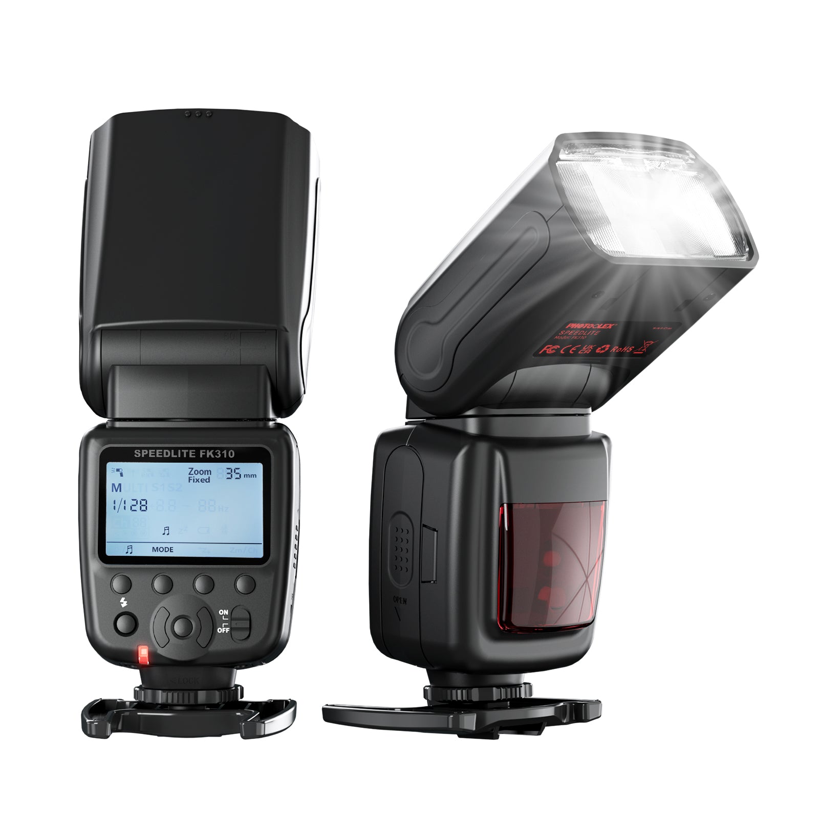 PHOTOOLEX FK310 Camera Flash Speedlite for Canon, Nikon, Sony, Olympus, Fujifilm, and Other SLR Cameras - Photoolex