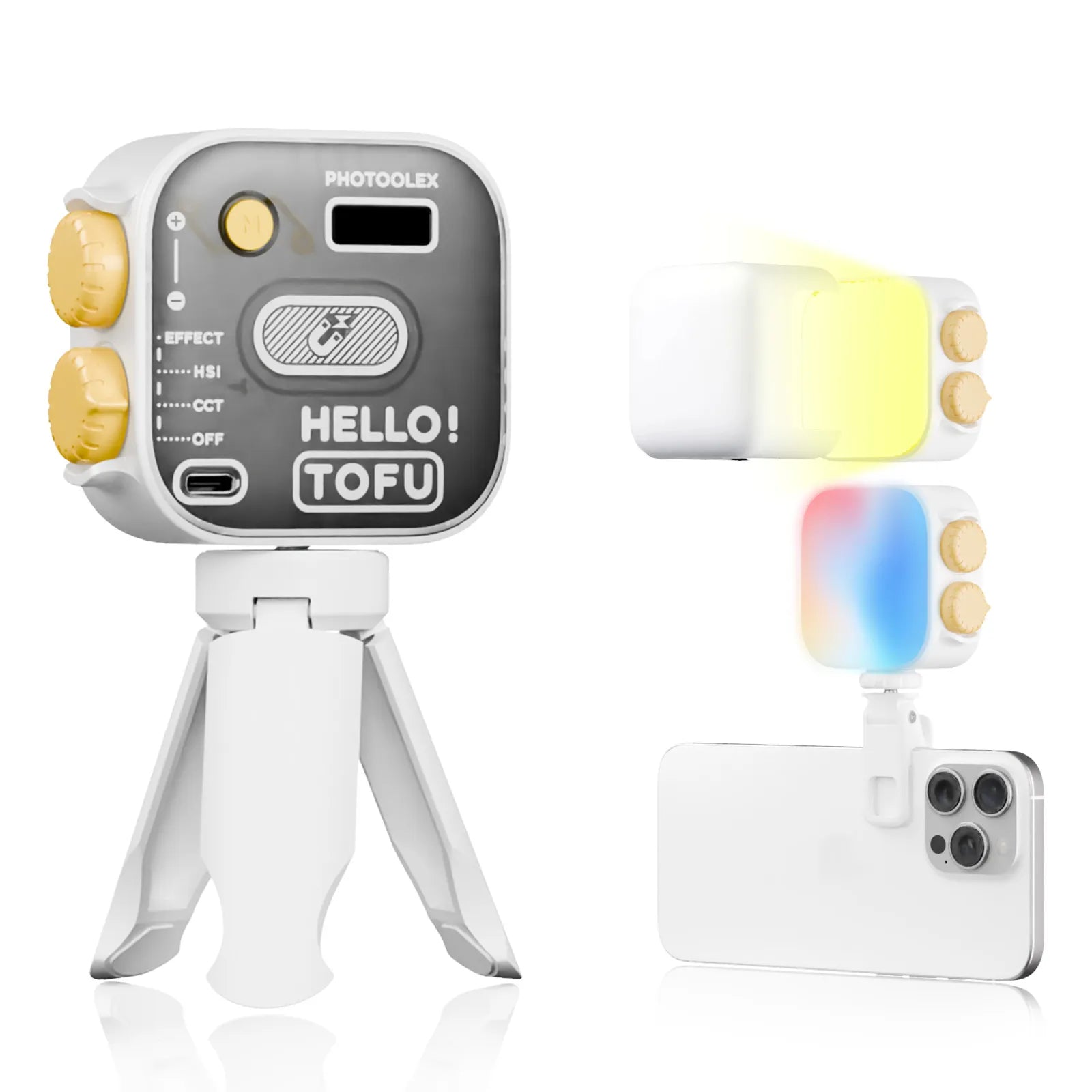 PHOTOOLEX Hello TOFU RGB Portable LED Camera Light - Photoolex
