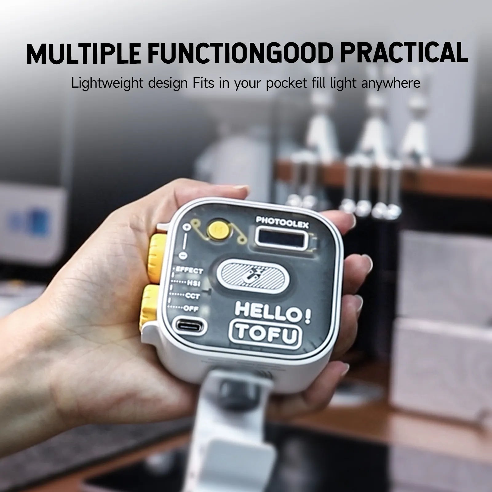 PHOTOOLEX Hello TOFU RGB Portable LED Camera Light - Photoolex