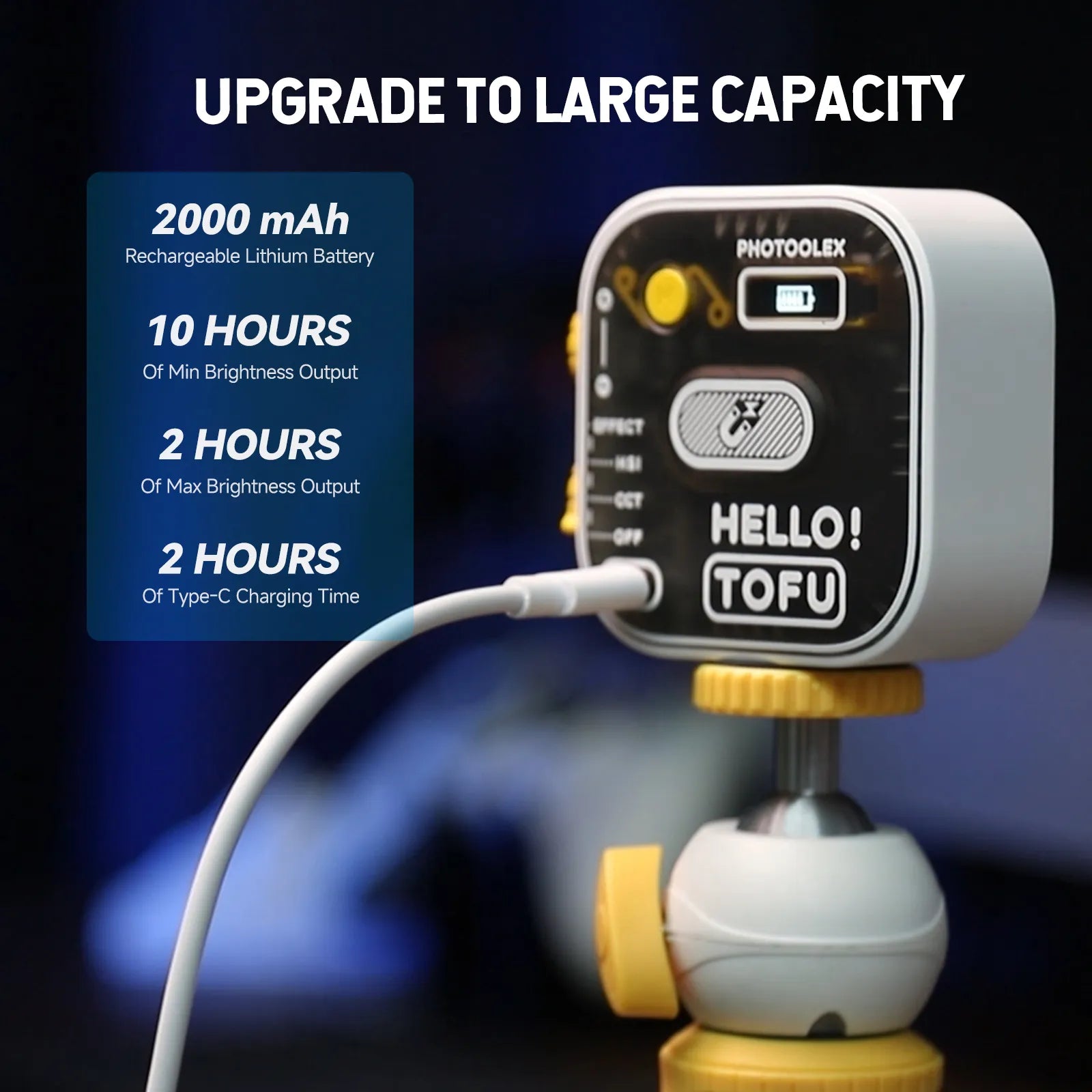 PHOTOOLEX Hello TOFU RGB Portable LED Camera Light - Photoolex