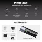 PHOTOOLEX Magnetic Gobos Four Colors Photography Spotlight 10W - Photoolex
