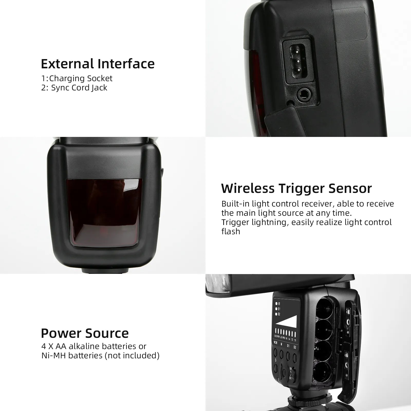 PHOTOOLEX FK300 Camera Flash Speedlite for Canon, Nikon, Sony, Olympus, Fujifilm, and Other SLR Cameras