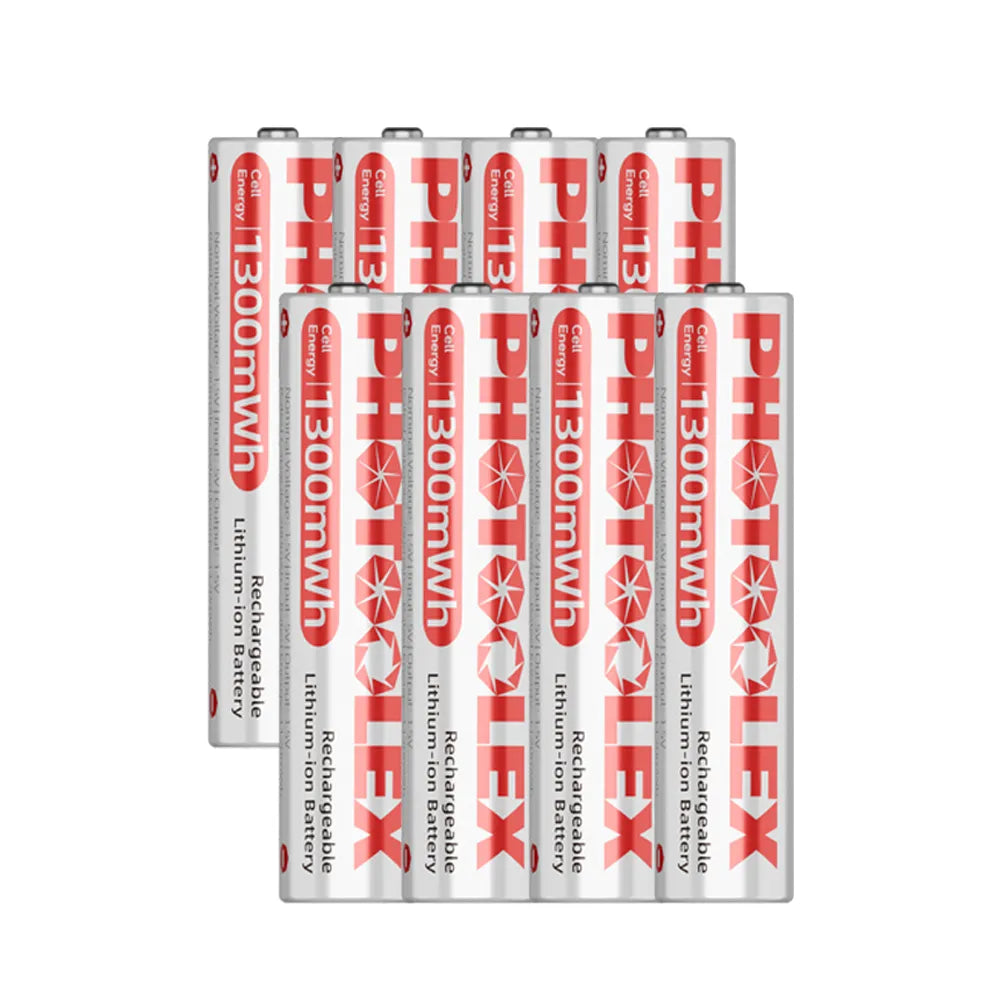 PHOTOOLEX 8 × 1.5V AAA ,1300mWh ,Rechargeable Lithium-ion Battery Charger