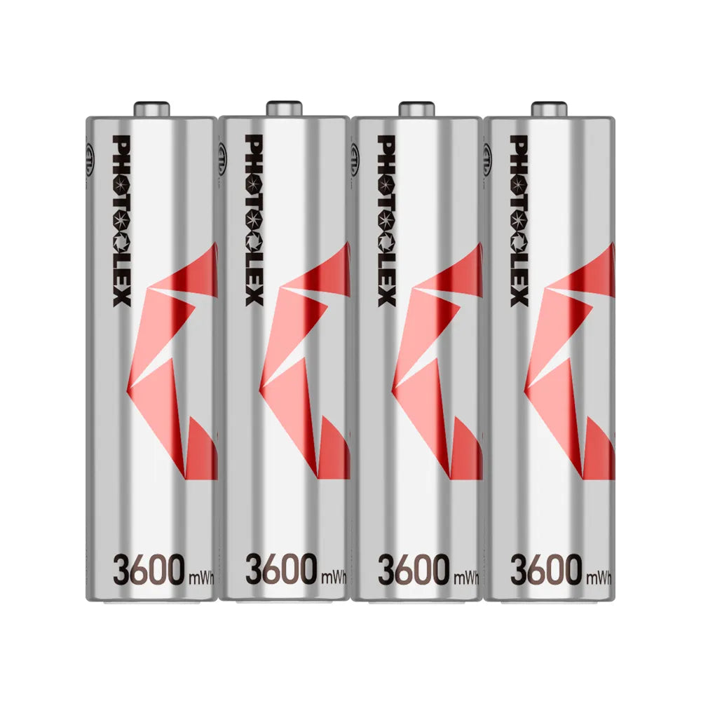 PHOTOOLEX 4/8 × 1.5V AA ,3600mWh ,Rechargeable Lithium-ion Battery Charger