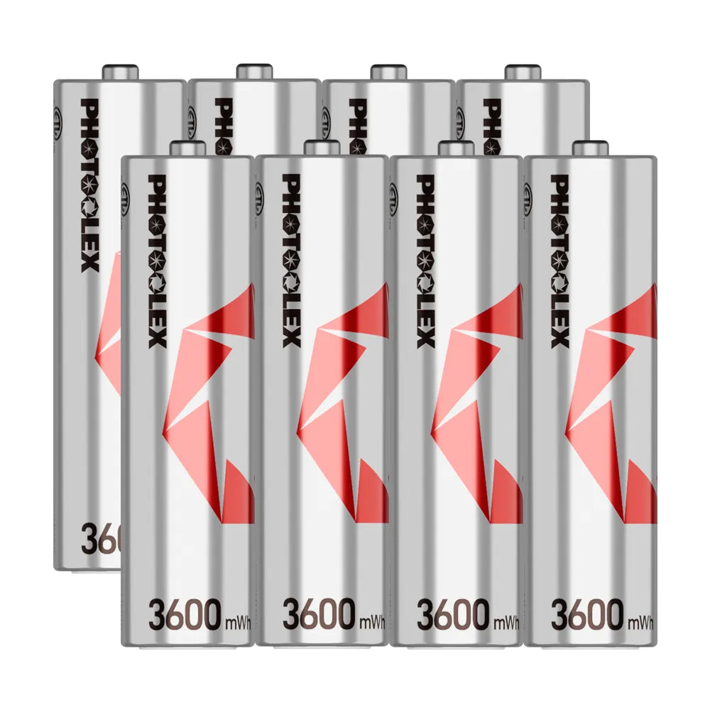 PHOTOOLEX 4/8 × 1.5V AA ,3600mWh ,Rechargeable Lithium-ion Battery Charger