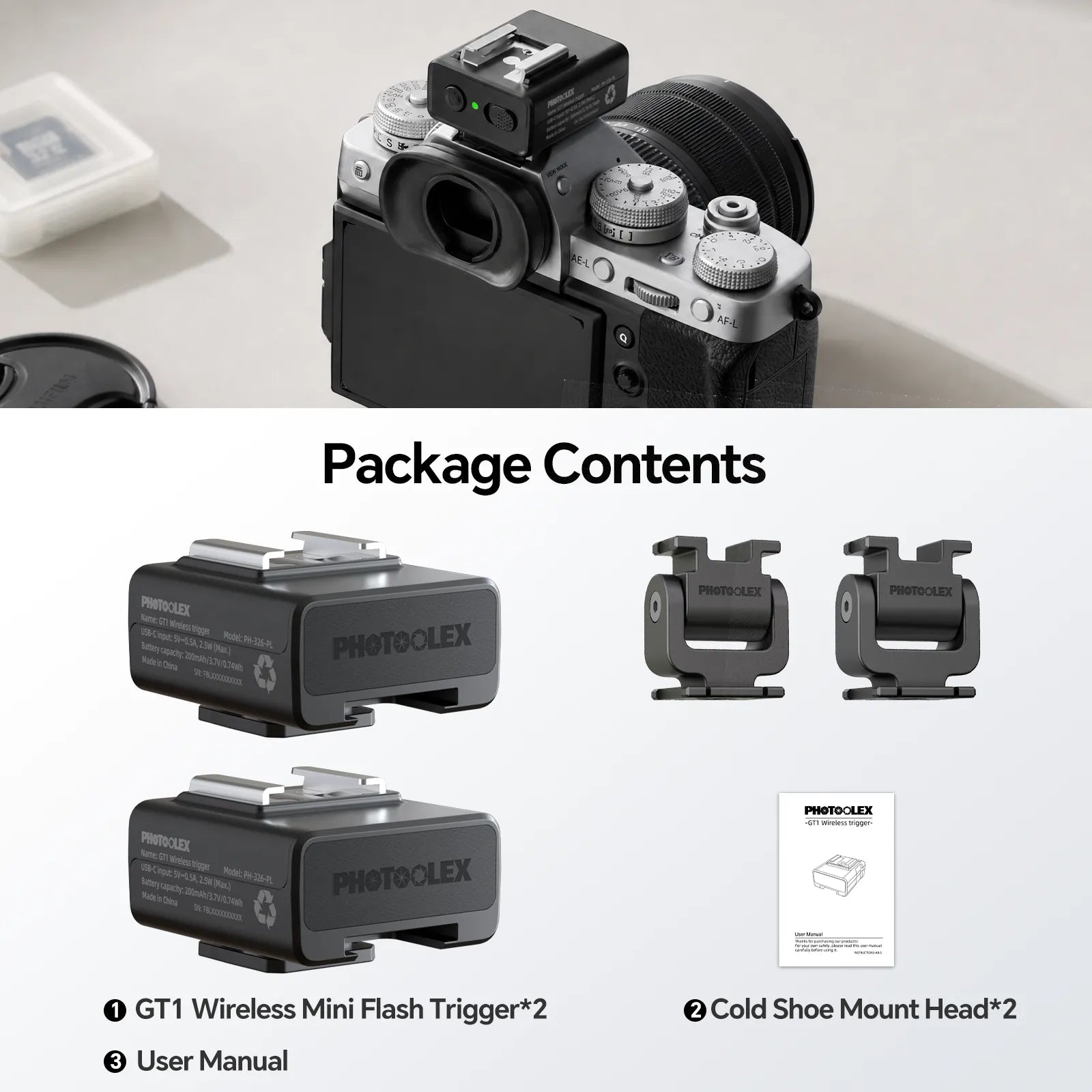 PHOTOOLEX GT1 Mini Flash Trigger Kit 9