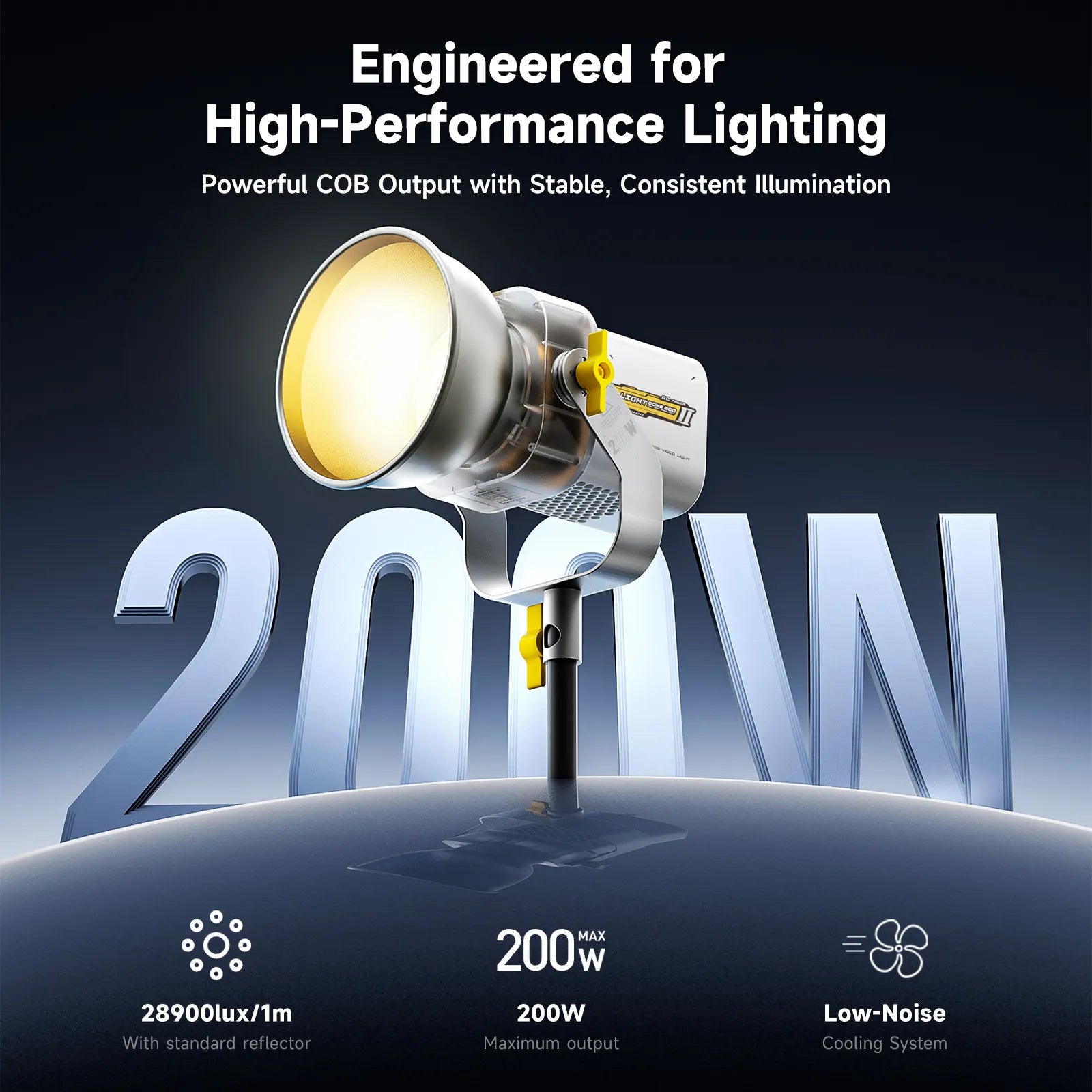 PHOTOOLEX LIGHT CONE Il 200W COB Video Light - Photoolex