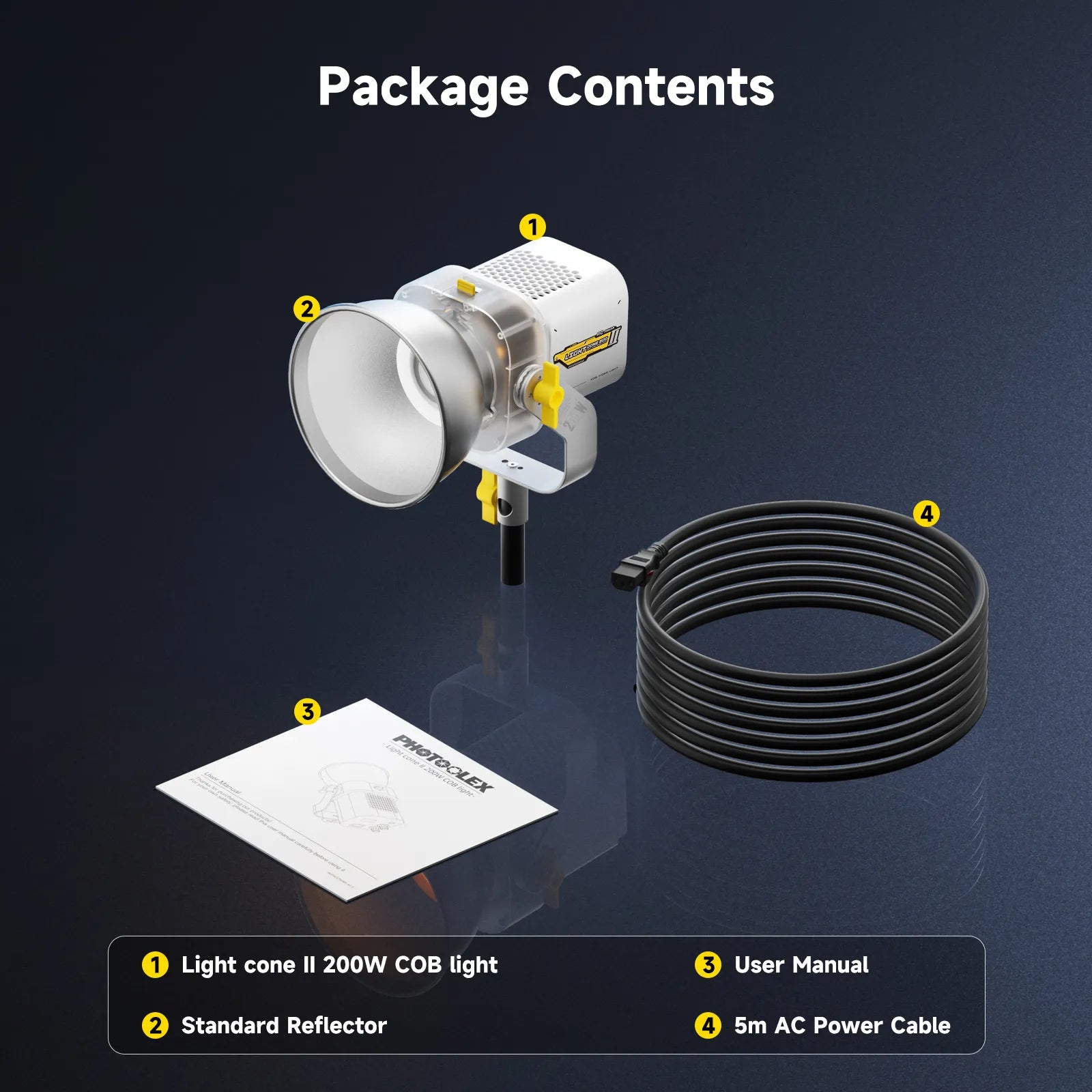 PHOTOOLEX LIGHT CONE Il 200W COB Video Light - Photoolex