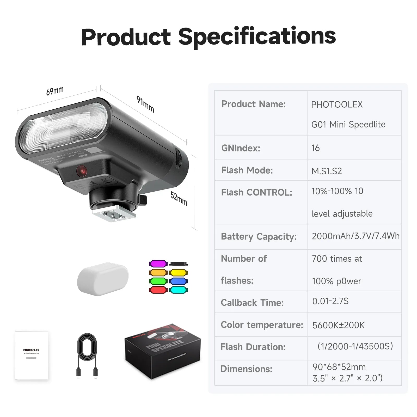 PHOTOOLEX G01 Mini Speedlite