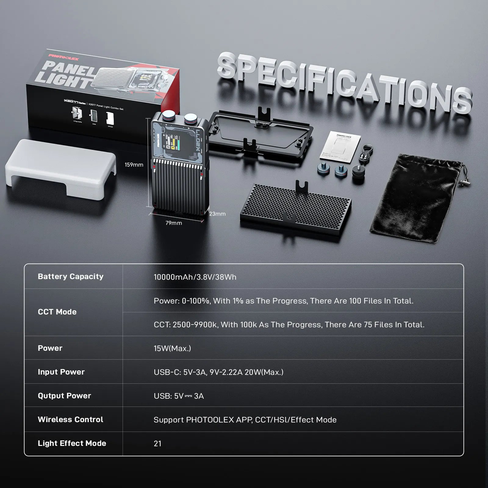 Photoolex X2077 Panel Light - Photoolex