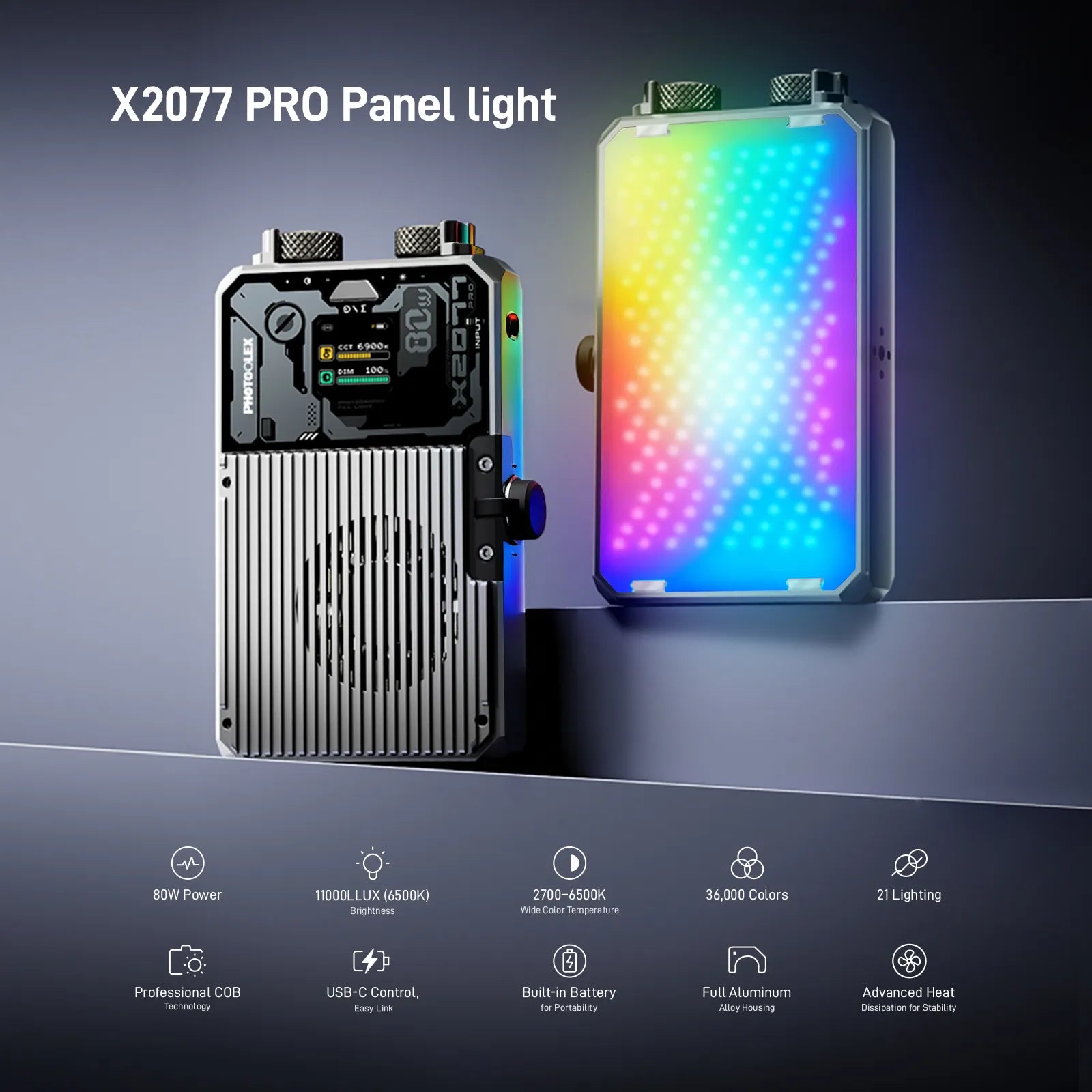 Photoolex X2077 Pro Panel Light - Photoolex