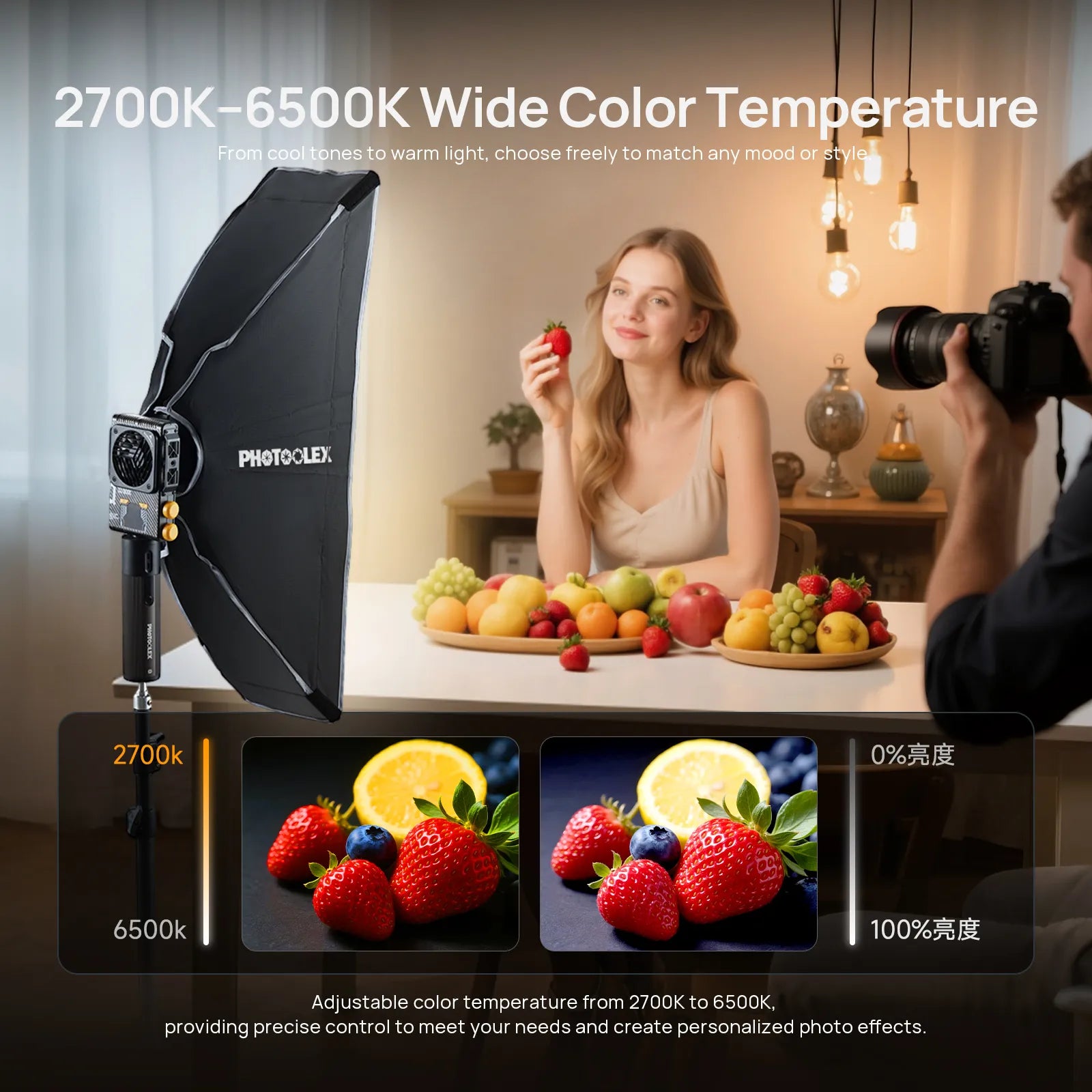 PHOTOOLEX Q100C 100W RGB COB Light - Photoolex