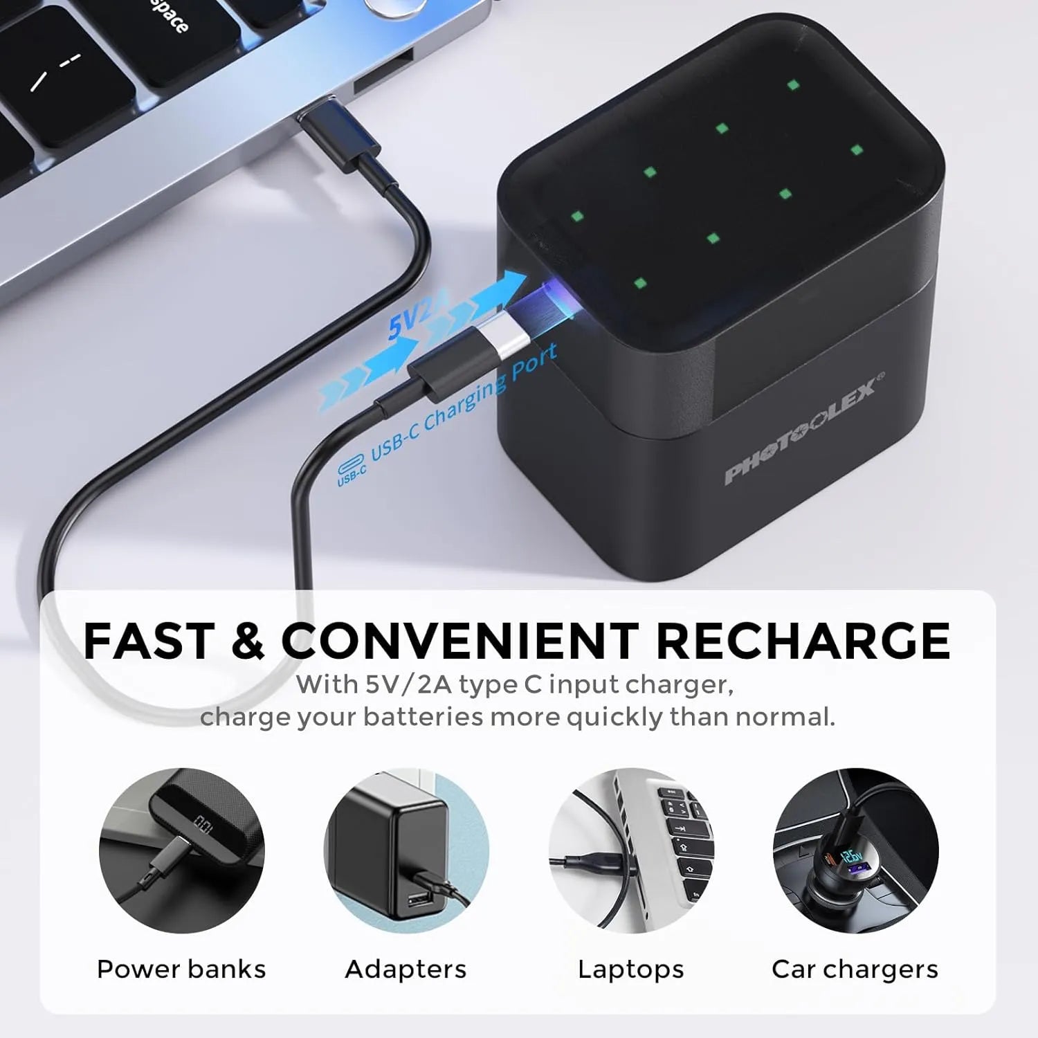 PHOTOOLEX 1.5V AAA Rechargeable Lithium-ion Battery Charger Set