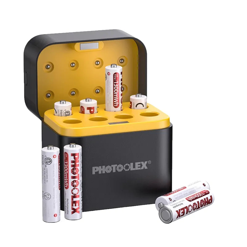 PHOTOOLEX 1.5V AAA Rechargeable Lithium-ion Battery Charger Set
