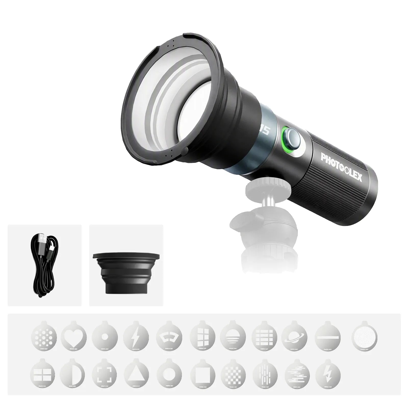 PHOTOOLEX Z15W Four Color Portable Spotlight - Photoolex