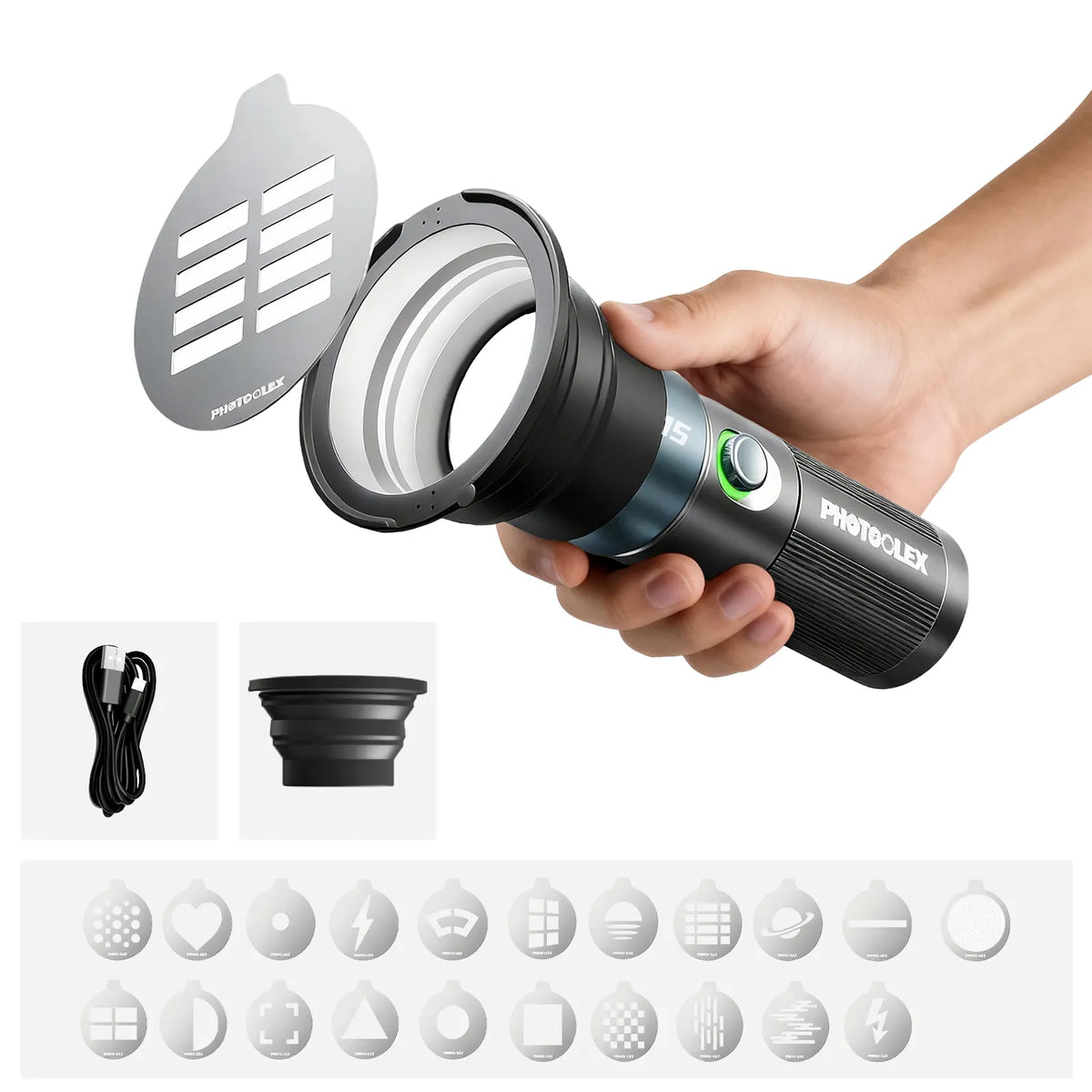 PHOTOOLEX Z15W Four Color Portable Spotlight - Photoolex
