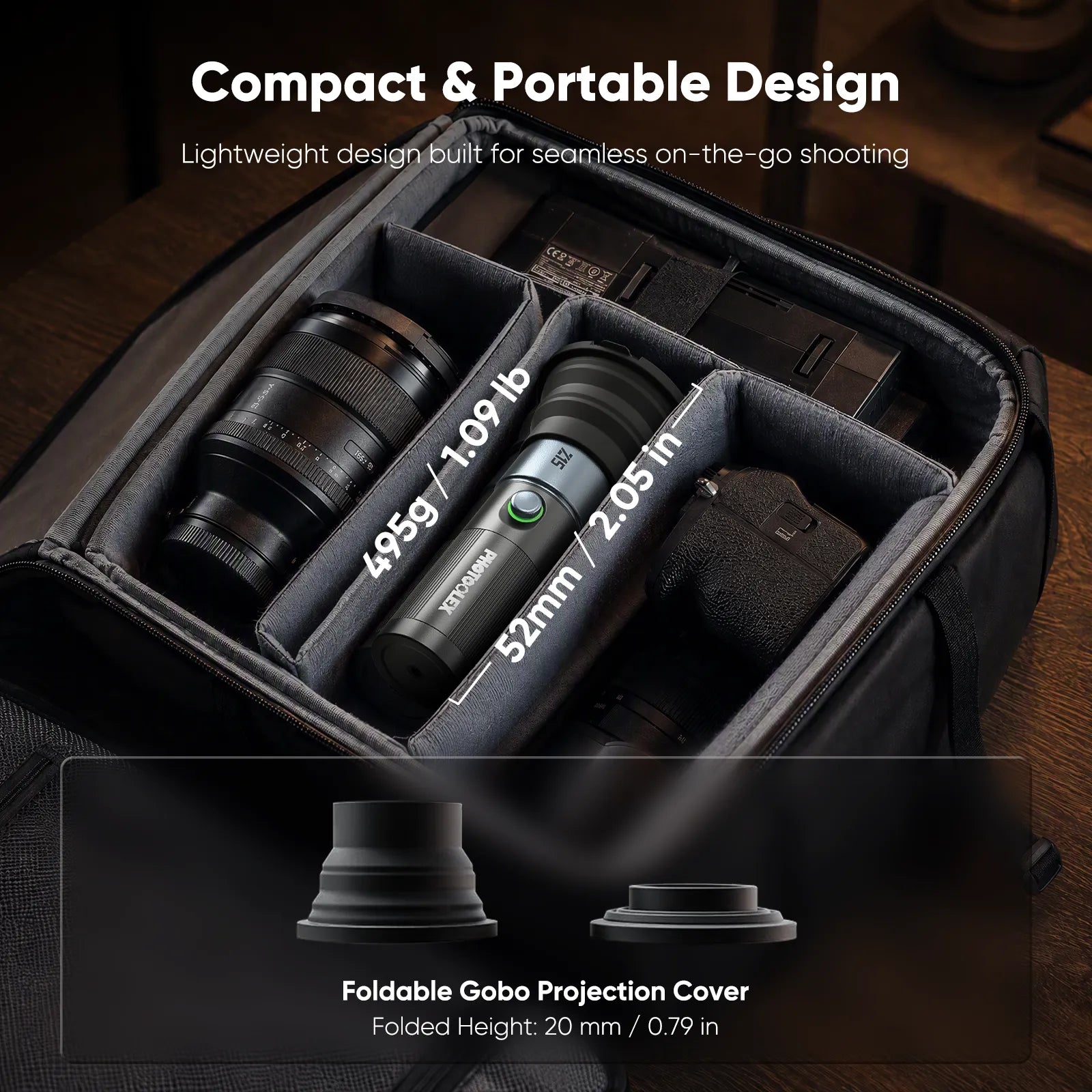 PHOTOOLEX Z15W Four Color Portable Spotlight - Photoolex