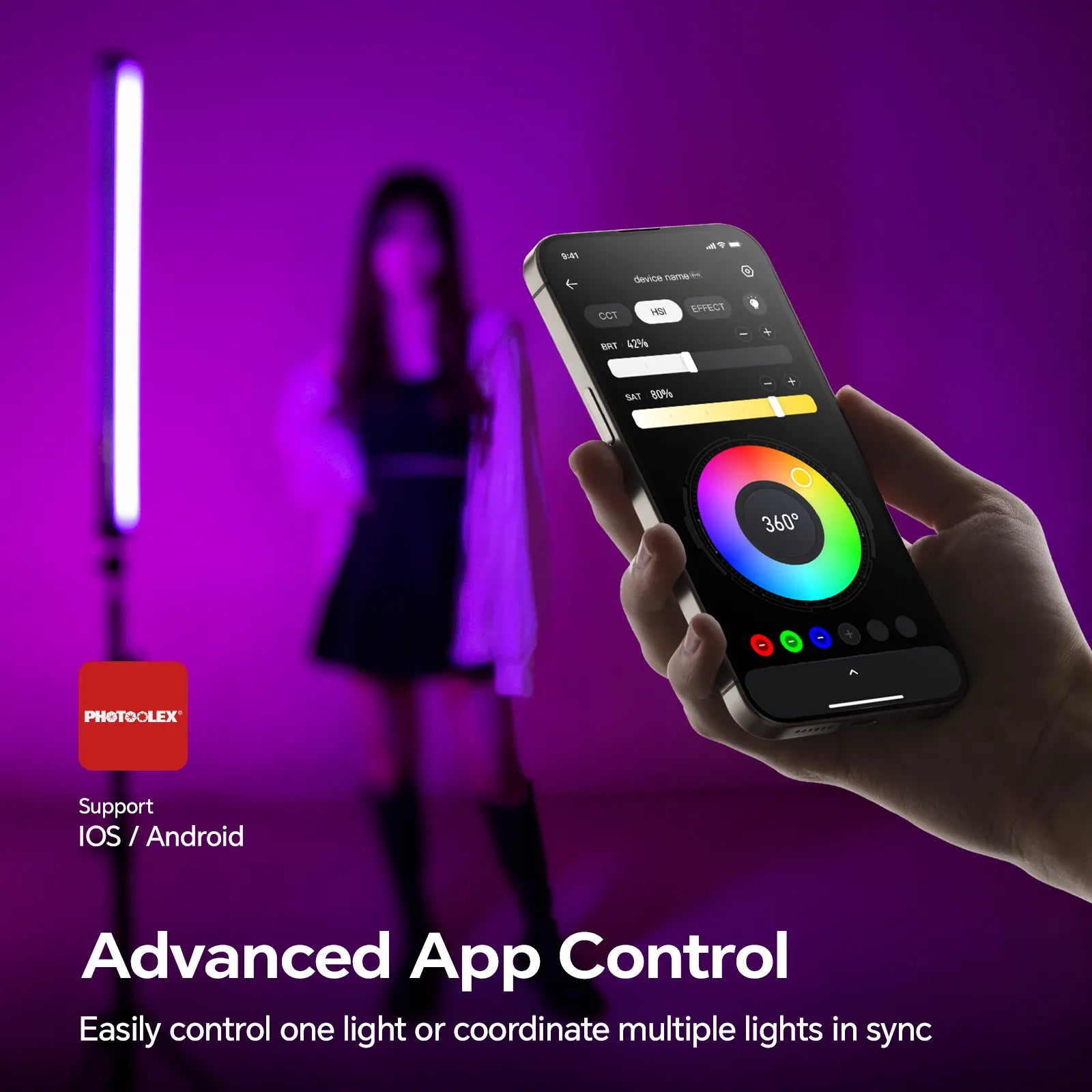 Photoolex PHOTOOLEX B600 RGB Tube Light | 604mm App-Controlled Light – Photoolex