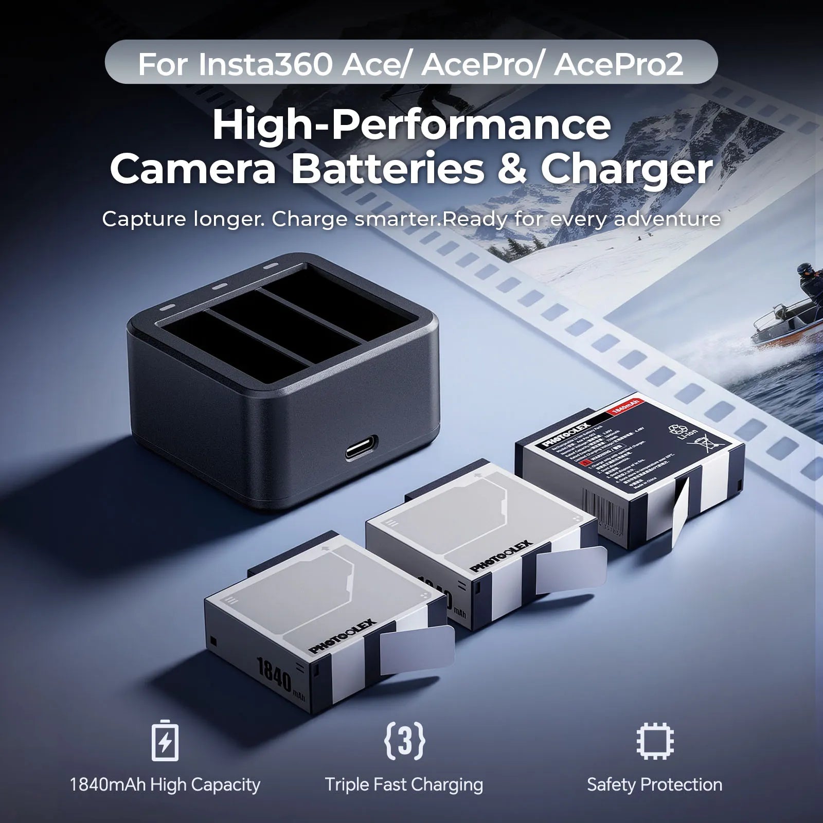 Photoolex Insta360 Ace Battery Charging Case Kit - Photoolex