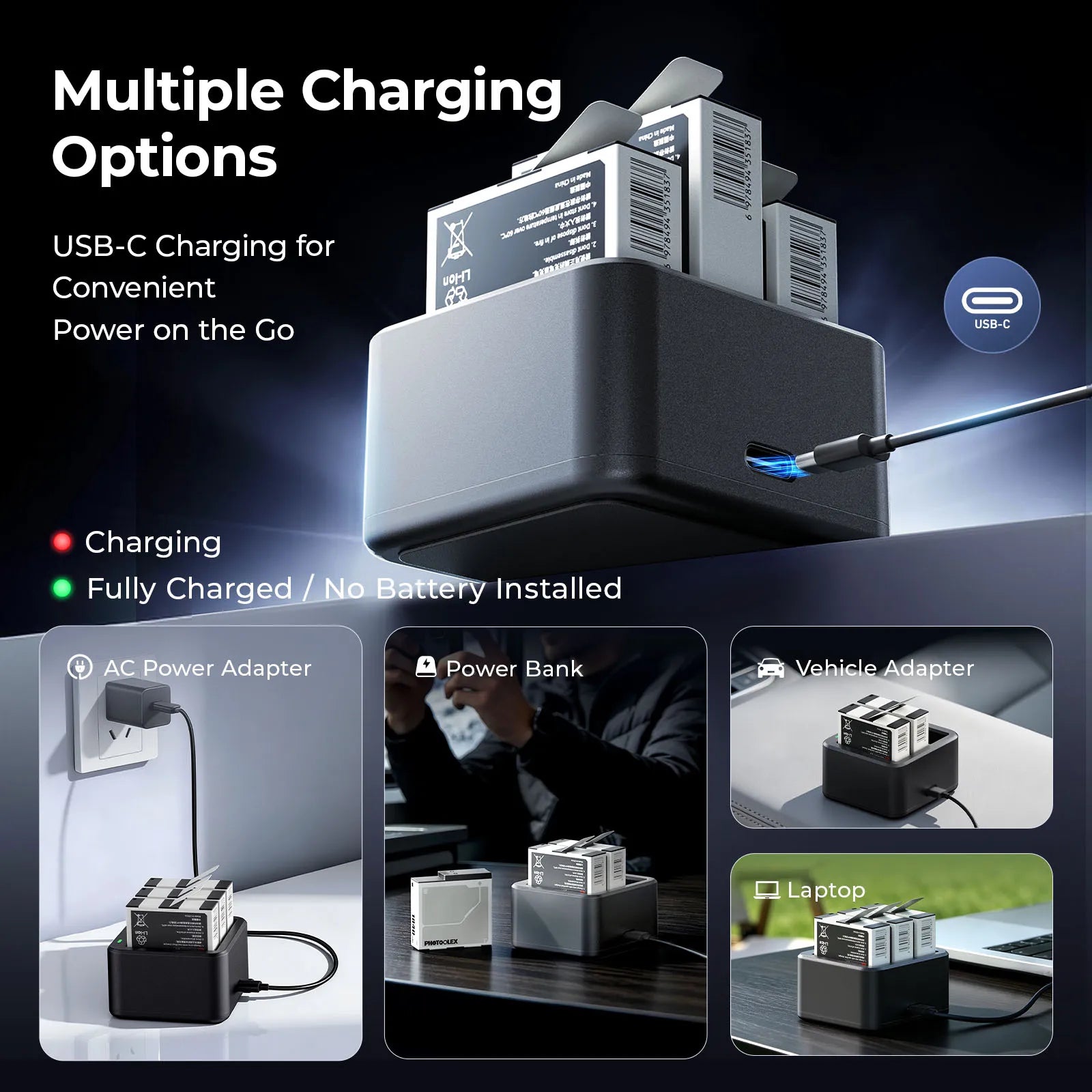 Photoolex Insta360 Ace Battery Charging Case Kit - Photoolex