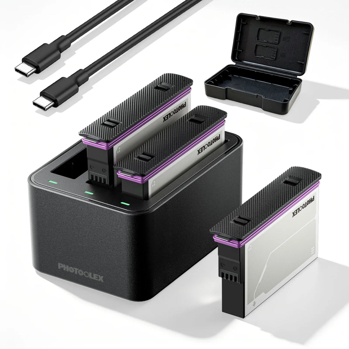 Photoolex Insta360 X5 Battery Charging Case Kit