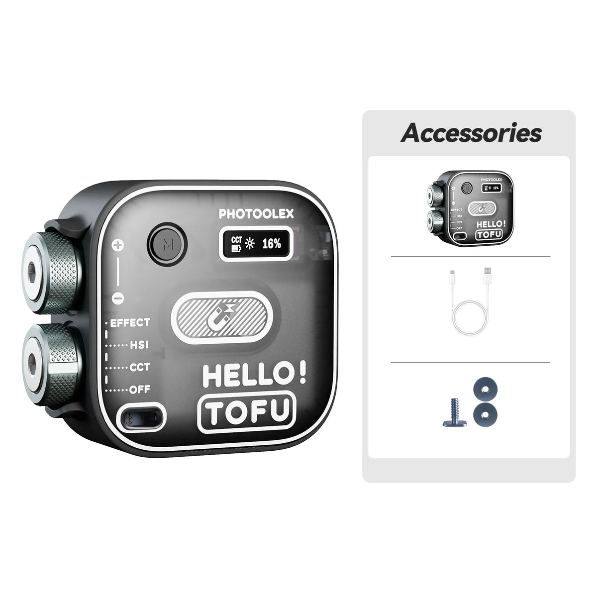 PHOTOOLEX Hello TOFU RGB Portable LED Camera Light - Photoolex