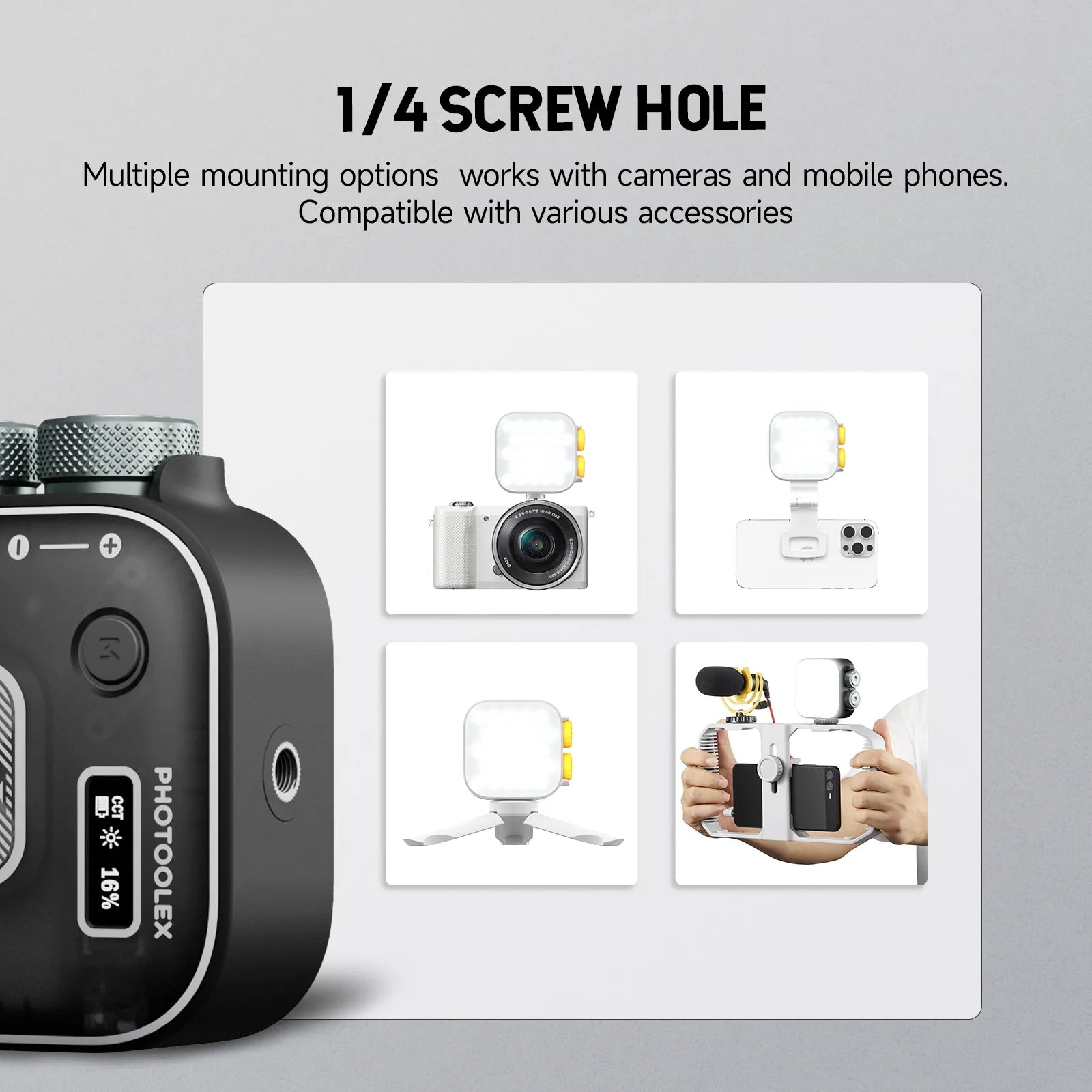 PHOTOOLEX Hello TOFU RGB Portable LED Camera Light