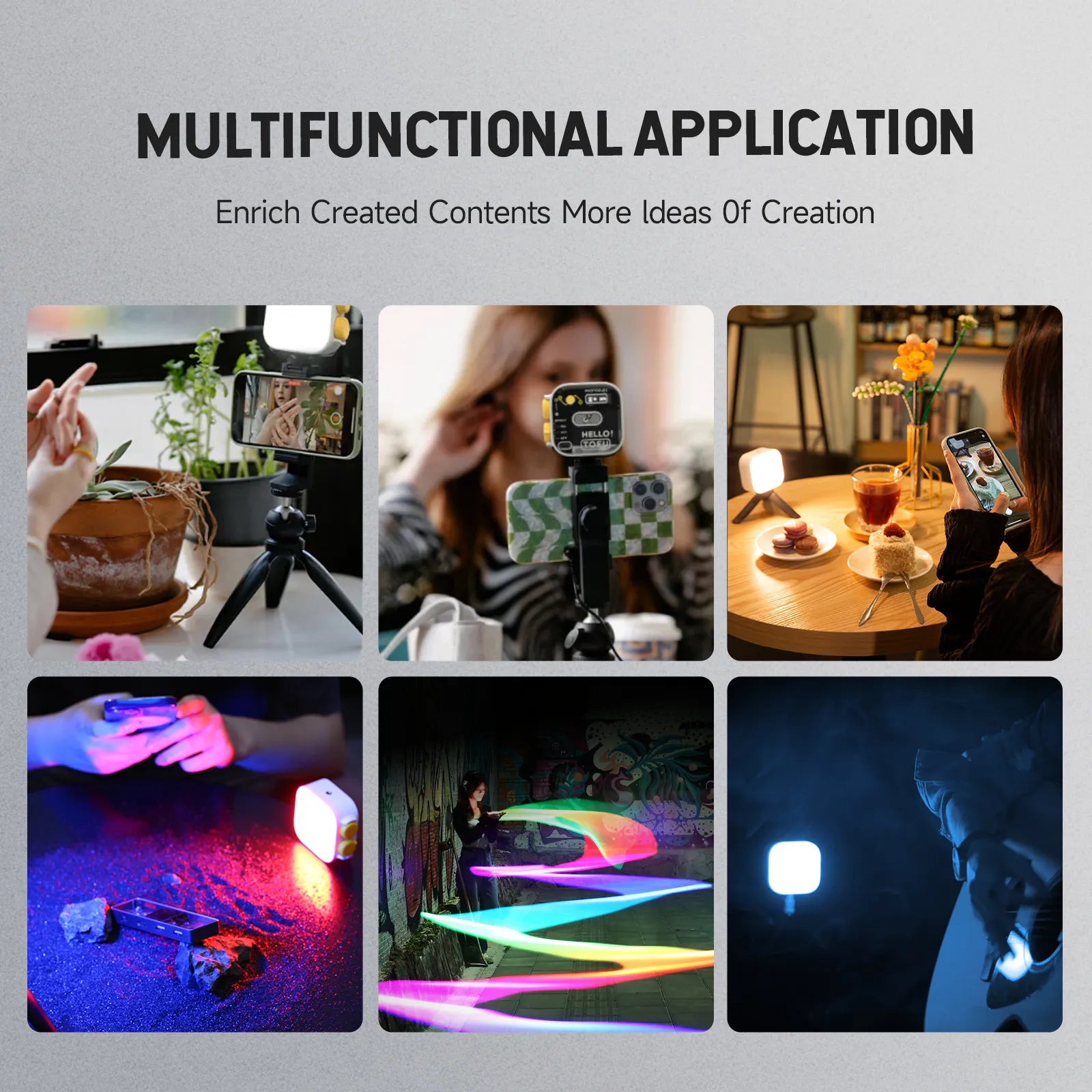 PHOTOOLEX Hello TOFU RGB Portable LED Camera Light