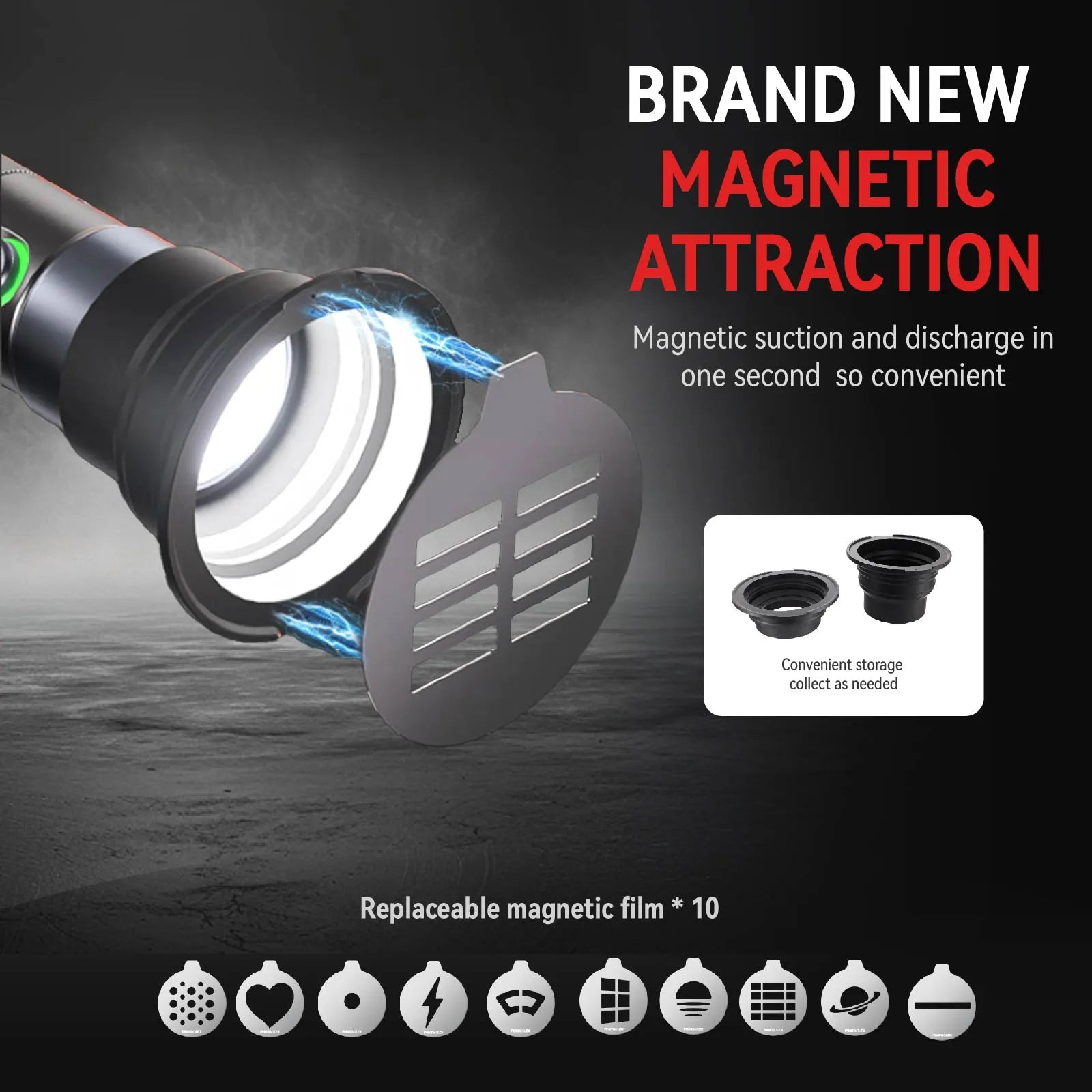 PHOTOOLEX  Magnetic Gobos Four Colors Photography Spotlight 10W